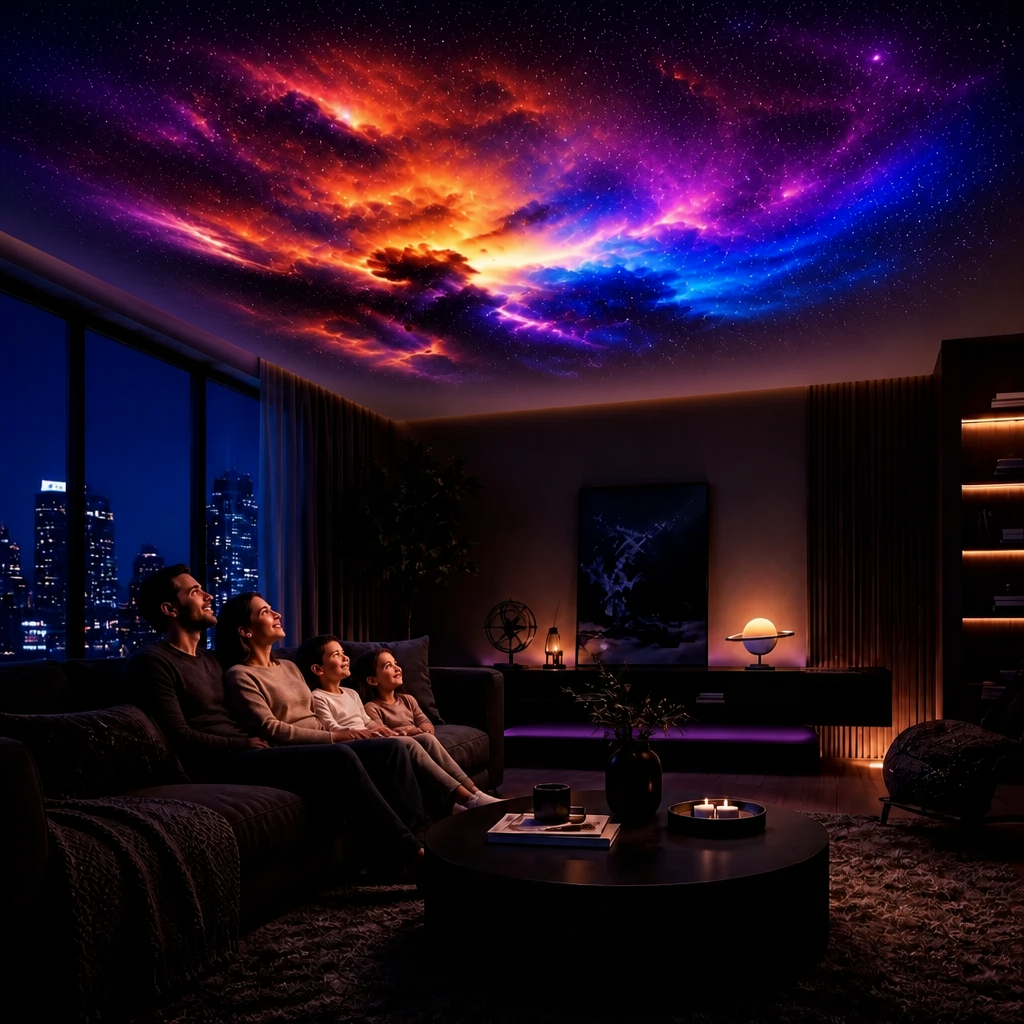 Veilleuse et projeteur de galaxie ajustable 360°