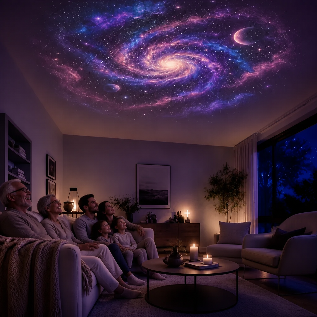 Veilleuse et projeteur de galaxie ajustable 360°