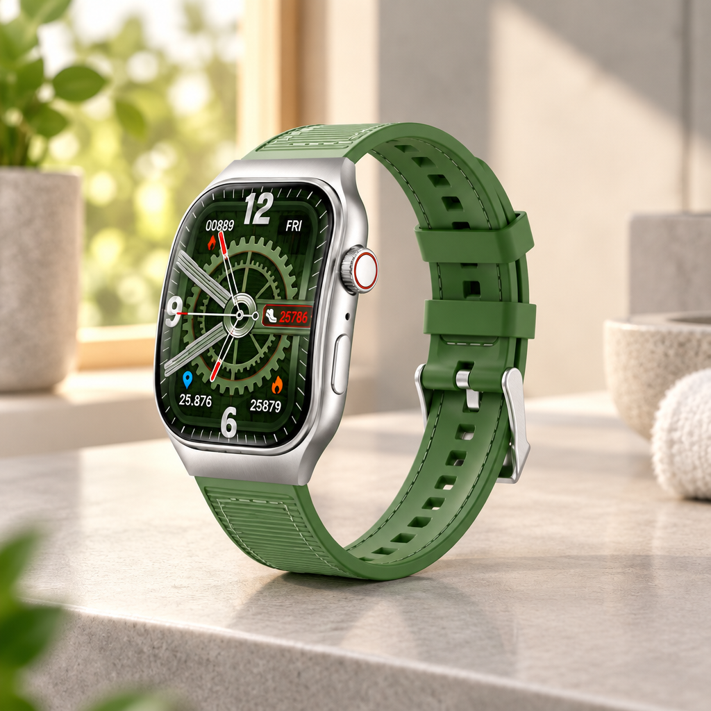 Montre Connectée – Écran Tactile Incurvé 2,01″, Appels Bluetooth 5.3, Suivi Sport & Notifications