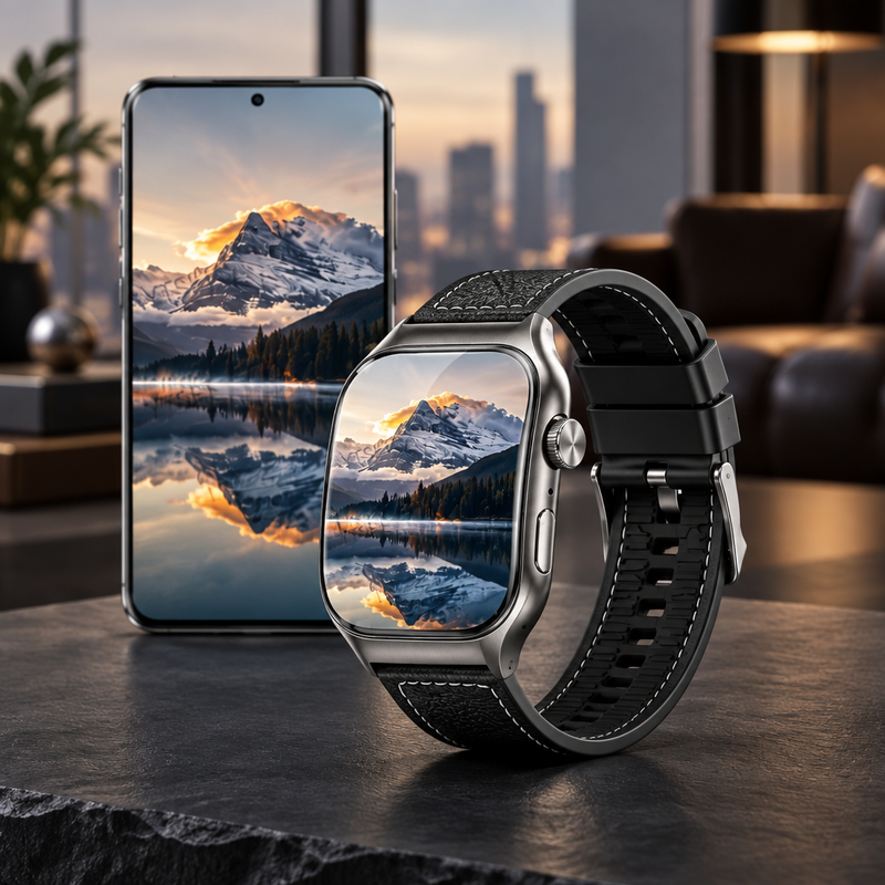Montre Connectée – Écran Tactile Incurvé 2,01″, Appels Bluetooth 5.3, Suivi Sport & Notifications