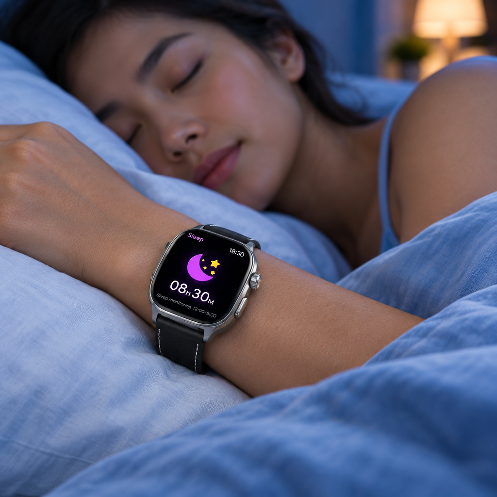 Montre Connectée – Écran Tactile Incurvé 2,01″, Appels Bluetooth 5.3, Suivi Sport & Notifications